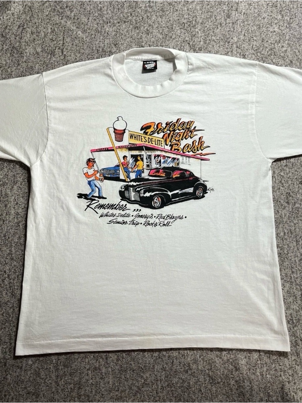 Vintage White 'Friday Night Bash' Graphic Tee